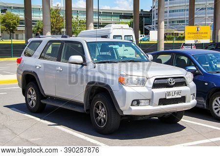 Santiago, Chile - November 24, 2015: Grey Offroad Car Toyota 4runner In The City Street.