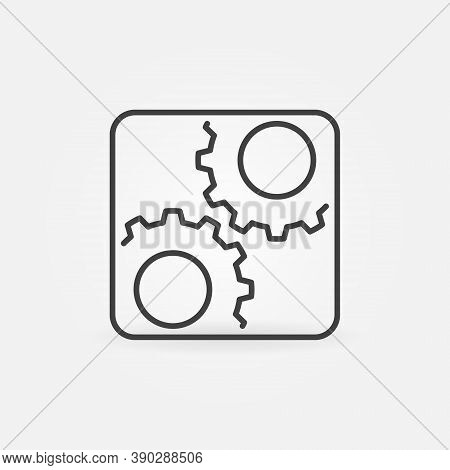 Settings With Cogwheels Vector Concept Icon Or Sign In Outline Style