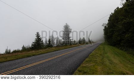 Foggy And Dangerous Driving Conditions On The Blue Rudge Parkway