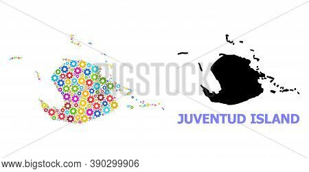 Vector Mosaic Map Of Juventud Island Constructed For Engineering. Mosaic Map Of Juventud Island Is C