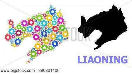 Vector Mosaic Map Of Liaoning Province Designed For Engineering. Mosaic Map Of Liaoning Province Is 