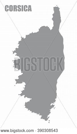 The Corsica Silhouette Map Isolated On White Background, France