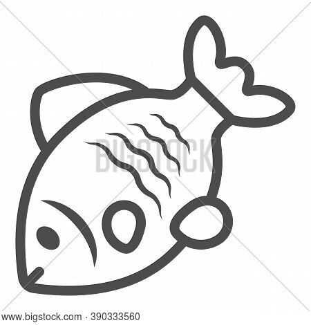 Stock Fish Line Icon, Oktoberfest Concept, Oktoberfest German Festival Traditional Food Sign On Whit