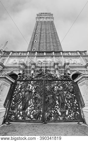 Classic Gate Of Loggetta Del Campanile Di San Marco In Venice, Italy