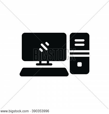Black Solid Icon For Pc Personal-computer Monitor Sytem Cpu Computer Necessarily Basis Device Displa