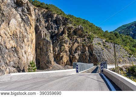 Panoramic View Of The Mercantour National Park Near Valberg, French Alps, France In Europe