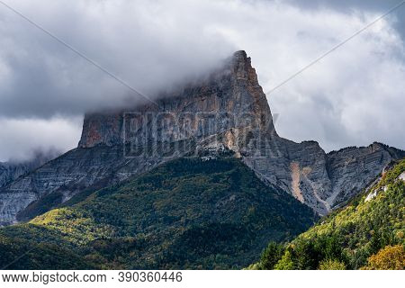 Mont Aiguille Near Clelles In The French Vercors Mountains In France, Europe
