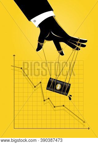 An Illustration Of A Puppet Master Controlling Oil Graphic Chart