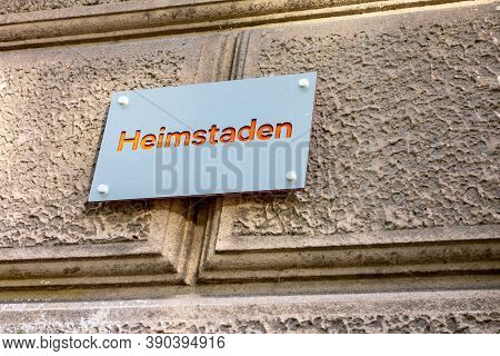 Ostrava, Czech Republic - October 3, 2020: The Silver Plate Of Heimstaden Company On An Old House Wh