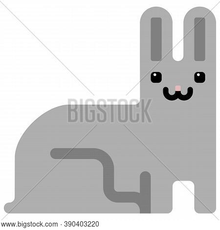 Cute Kawaii Rabbit, Bunny, Hare Character. Children Style, Vector Illustration. Sticker.