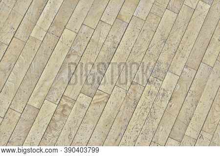 Background Of Shabby Old Wooden Floor. Abraded Parquet Boards. Texture Of Board Worn Wooden Floor., 