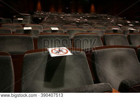 Covid-19 Approved And Non Approved Seats In The Theatre
