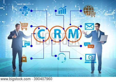 CRM custromer relationship management concept with businessman