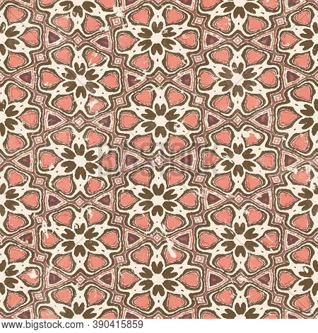 Abstract Seamless Background Of Colorful Floral Pattern. Artistic Messy Pattern Like Colorful Cuttin