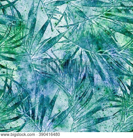 Exotic Seamless Pattern. Fashion Hand Drawn Texture. Turquoise Cosmic Background. Exotic Seamless Pa