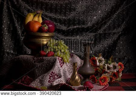 Vintage Style Fruits Still Life Stock Photography