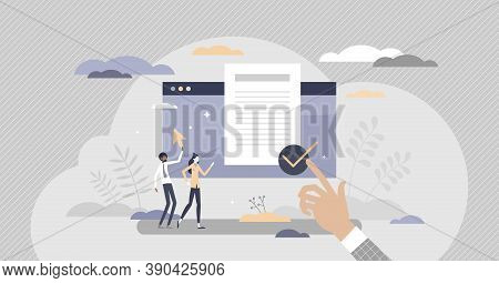 User Agreement Digital Document For Legal Protection Purpose Tiny Persons Concept. Pop-up Text Windo
