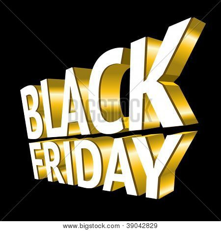 Black Friday 3d altın metin
