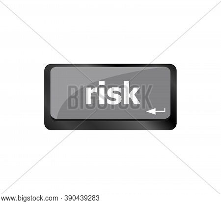 Risk Management Keyboard Key Showing Business Insurance Concept