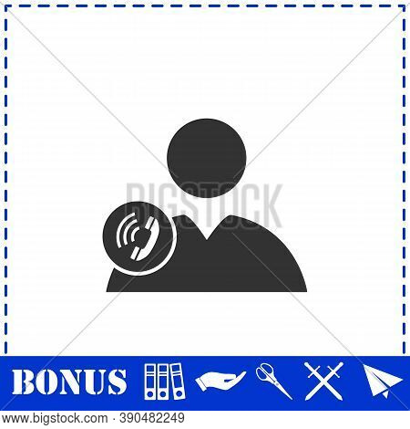Call To User Icon Flat. Simple Vector Symbol And Bonus Icon