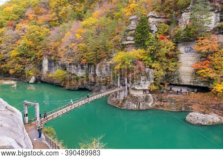 To no Hetsuri Cliff river and canyon Fukushima Japan