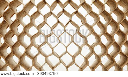 honeycomb cells of cardboard stiffening rib background