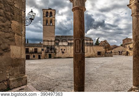 Square Of The Medieval Town Of Pedraza In The Province Of Segovia (spain)