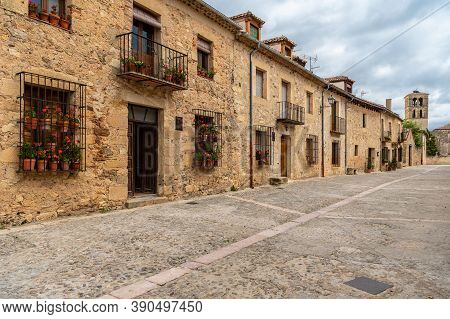 Medieval Streets Of The Town Of Pedraza One Of The Most Beautiful In Spain In The Province Of Segovi