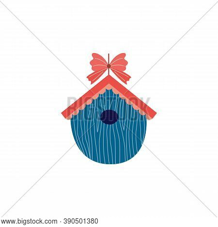 Flat Isolated Vector Illustration Of A Decorative Colorful Cute Birdhouse