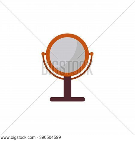 Hand Mirror Of Hairdresser Equipment, Flat Cartoon Vector Illustration Isolated