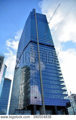 Warsaw, Poland. 19 October 2020. Roundabout Daszynski. New Skyscrapers In The Financial District Of 