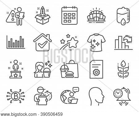 Business Icons Set. Included Icon As Bitcoin System, Head, Time Management Signs. Gluten Free, Drop 