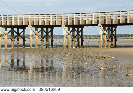 Scenic Low Tide Around Powder Point Bridge In Duxbury.