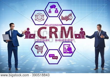 CRM custromer relationship management concept with businessman