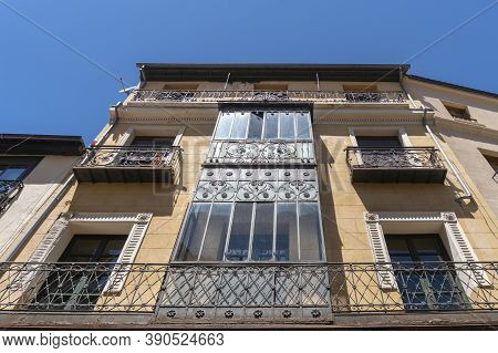 Upward View Of The Facade Of A Buildling In The City Of Salamanca, Spain
