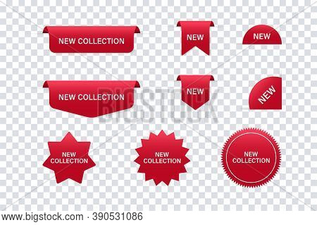 Red Ribbons, Tags, Labels. Vector Isolated Elements. Banner Promotion. Red Ribbon Vector. Special Of