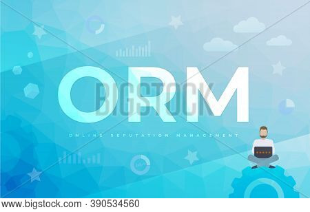 Orm (online Reputation Management) Business Concept. Simple Vector Illustration With Keywords, Lette