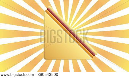 White Bread Sandwich With Filling, On White And Orange Retro Background, Vector Illustration. Two-la