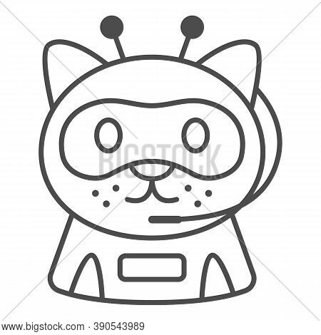 Robot Cat Thin Line Icon, Robotization Concept, Chat Bot Robot Sign On White Background, Ai Robotic 