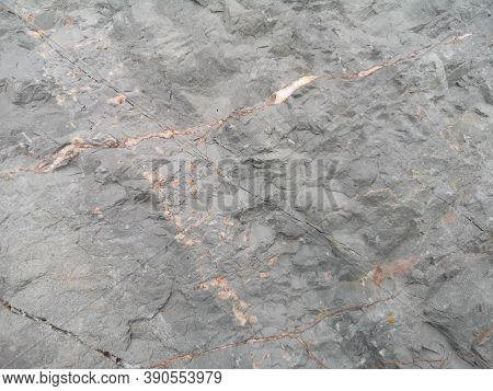 Natural Black Slate Stone Background Pattern, Surface Rough Texture Rock Material Nature, Top View C