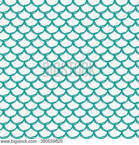 Mermaid Tail Seamless Pattern. Fish Skin Texture. Tillable Background For Girl Fabric, Textile Desig