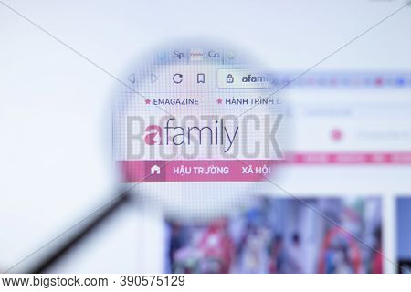 New York, Usa - 29 September 2020: Afamily.vn Afamily Company Website With Logo Close Up, Illustrati
