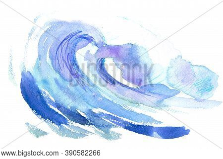 Water Splash Blue Wave Wavy Symbol Watecolor