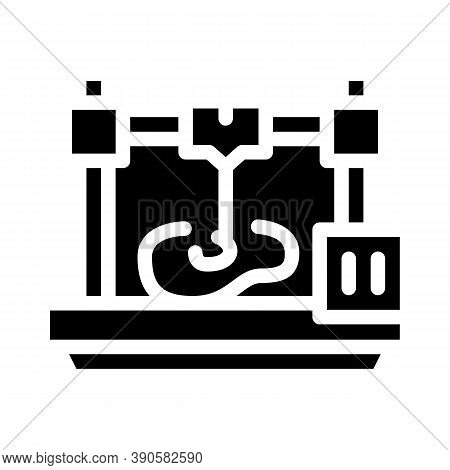 Printing Prostheses On 3d Printer Glyph Icon Vector Illustration