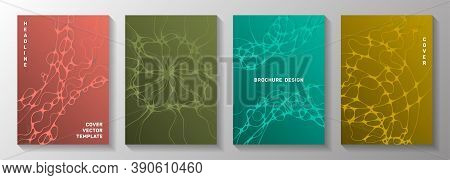 Irregular System Concept Abstract Vector Covers. Liquid Curve Lines Fusion Textures. Stylish Banner 