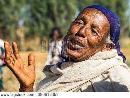 Axum, Ethiopia - Feb 10, 2020: Ethiopian Woman Seen On The Road From Axum To Gheralta, Tigray In Nor