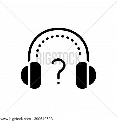 Black Solid Icon For Why Question Mark Ask Help About-us Query Headphone