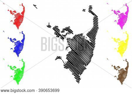 Serra City (federative Republic Of Brazil, Espirito Santo State) Map Vector Illustration, Scribble S