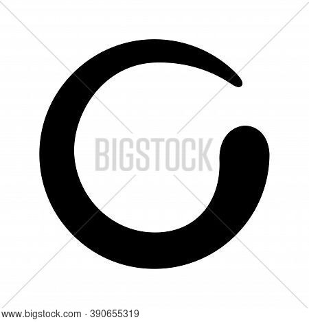 Zen Circle Isolated On White, Zero Spiral Logo With Lines Swirl Shape, Zen Sign, Zero Symbol