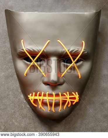 Light-up El Wire X Eyes Mask Isolated
